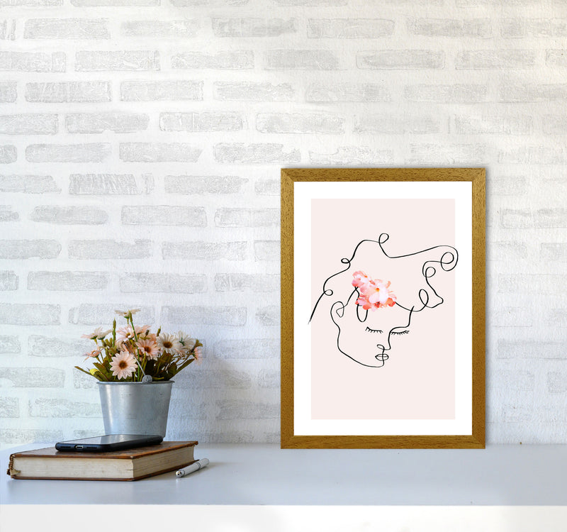Semiprofile Messy Hair Blush Flower By Planeta444 A3 Print Only