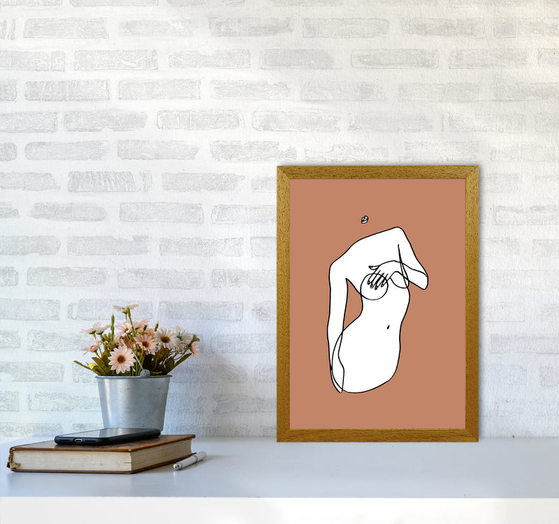 Covering Breasts With One Hand Terracotta By Planeta444 A3 Print Only