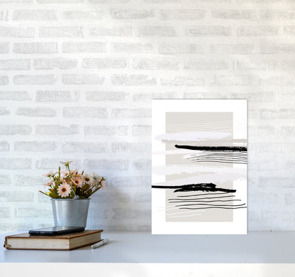 Abstracts Pennellate Linee Grey White Black By Planeta444 A3 Black Frame