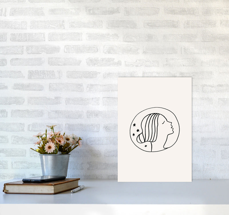 Delicate Face Circle By Planeta444 A3 Black Frame