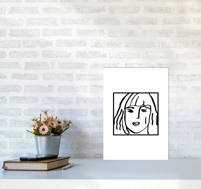 Female Face Square By Planeta444 A3 Black Frame