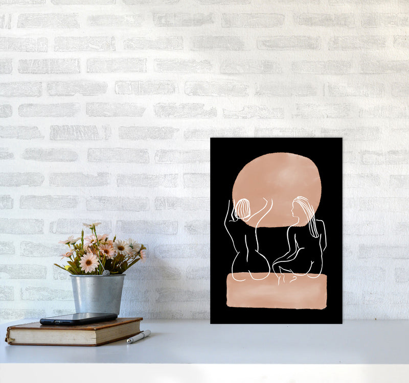 Line Nudes Back3 By Planeta444 A3 Black Frame