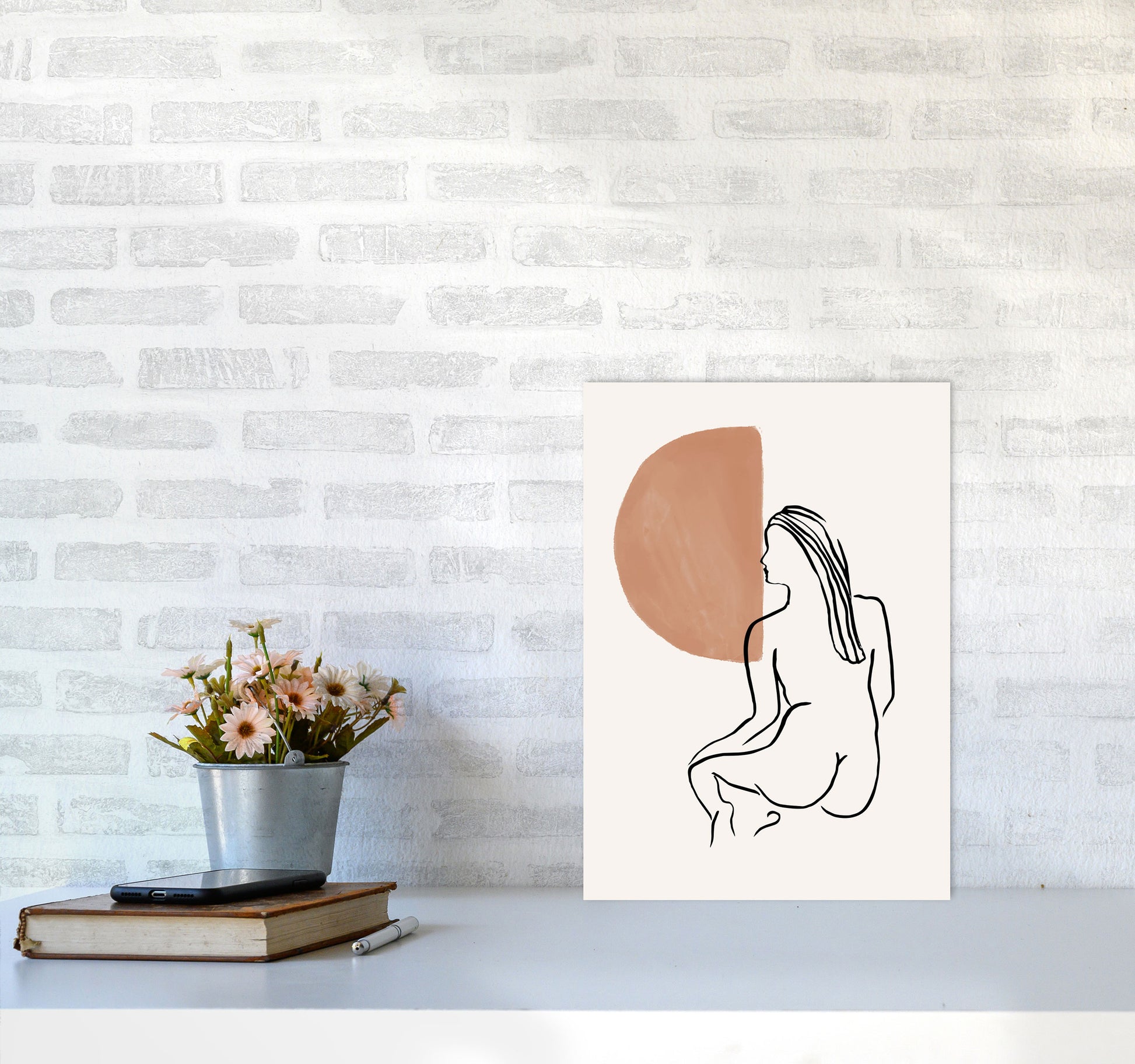 Line Nudes Back2 By Planeta444 A3 Black Frame