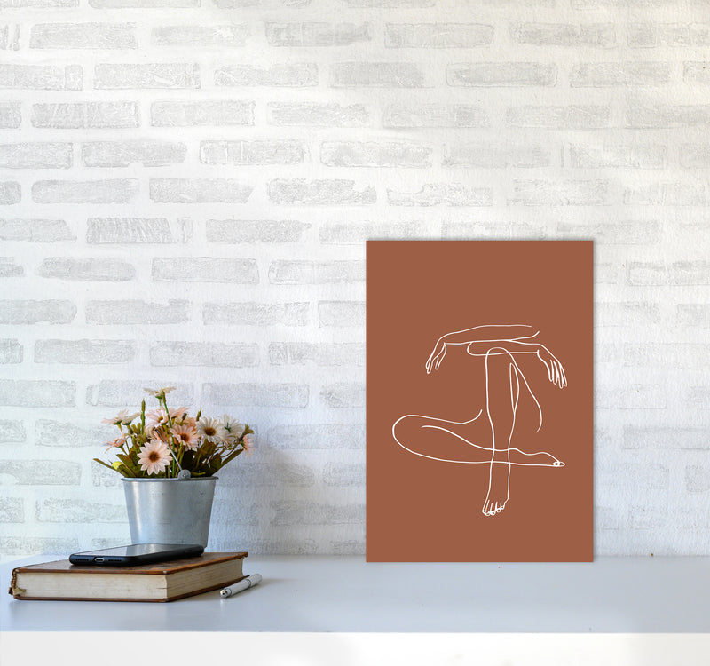 Sitting Legs Arms Crossed Terracotta By Planeta444 A3 Black Frame