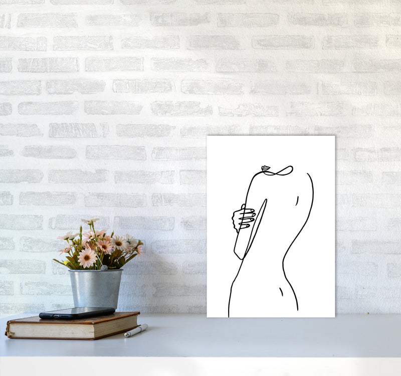 Female Hiding Back Pose By Planeta444 A3 Black Frame
