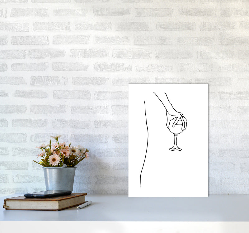 Hand Holding Wine Glass By Planeta444 A3 Black Frame