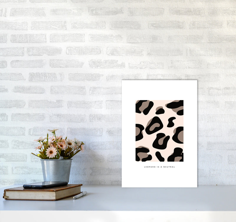 Big Leopard Powder Rose By Planeta444 A3 Black Frame