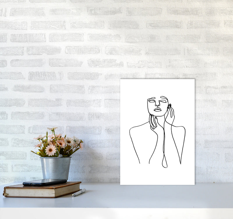 Touching Face With Hands By Planeta444 A3 Black Frame