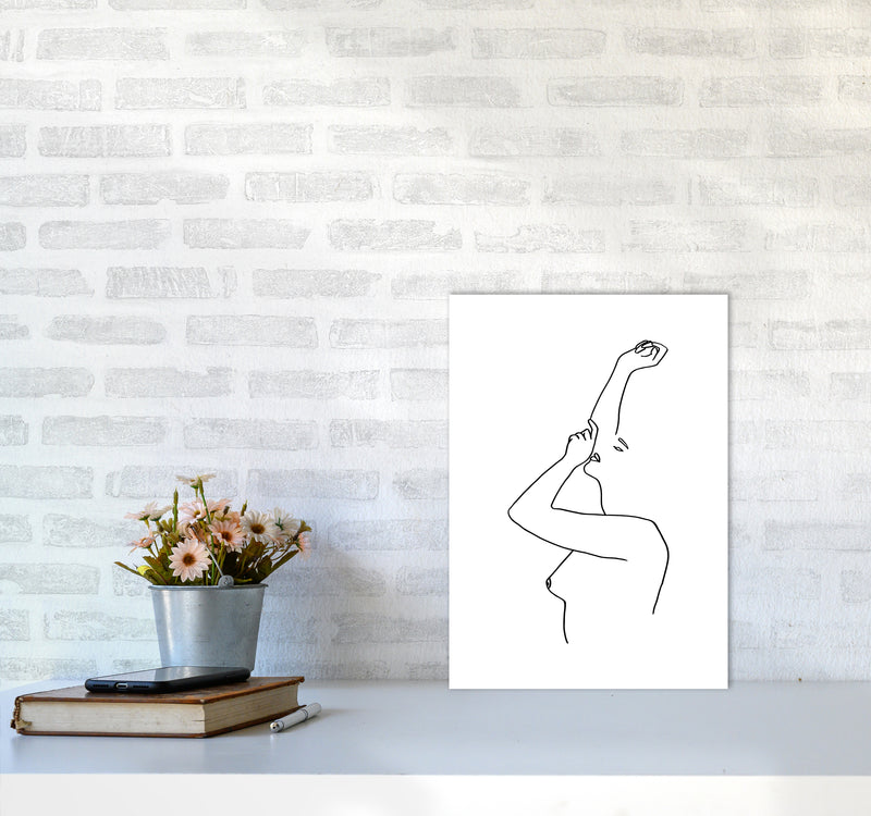 Female Reaching Up By Planeta444 A3 Black Frame