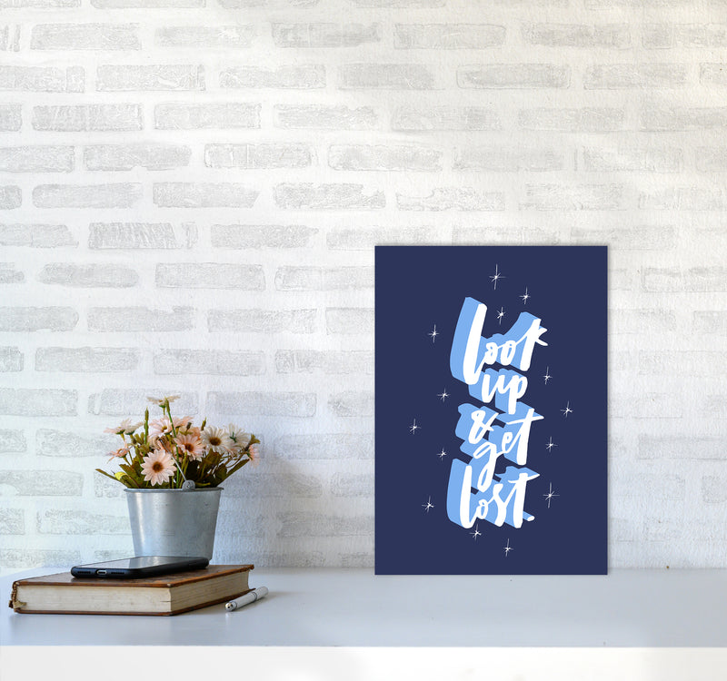 Look Up And Get Lost By Planeta444 A3 Black Frame