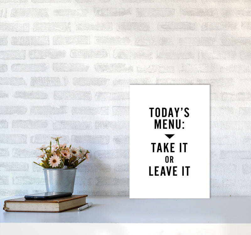 Todays Menu Minimal Quote Art Print By Planeta444 A3 Black Frame