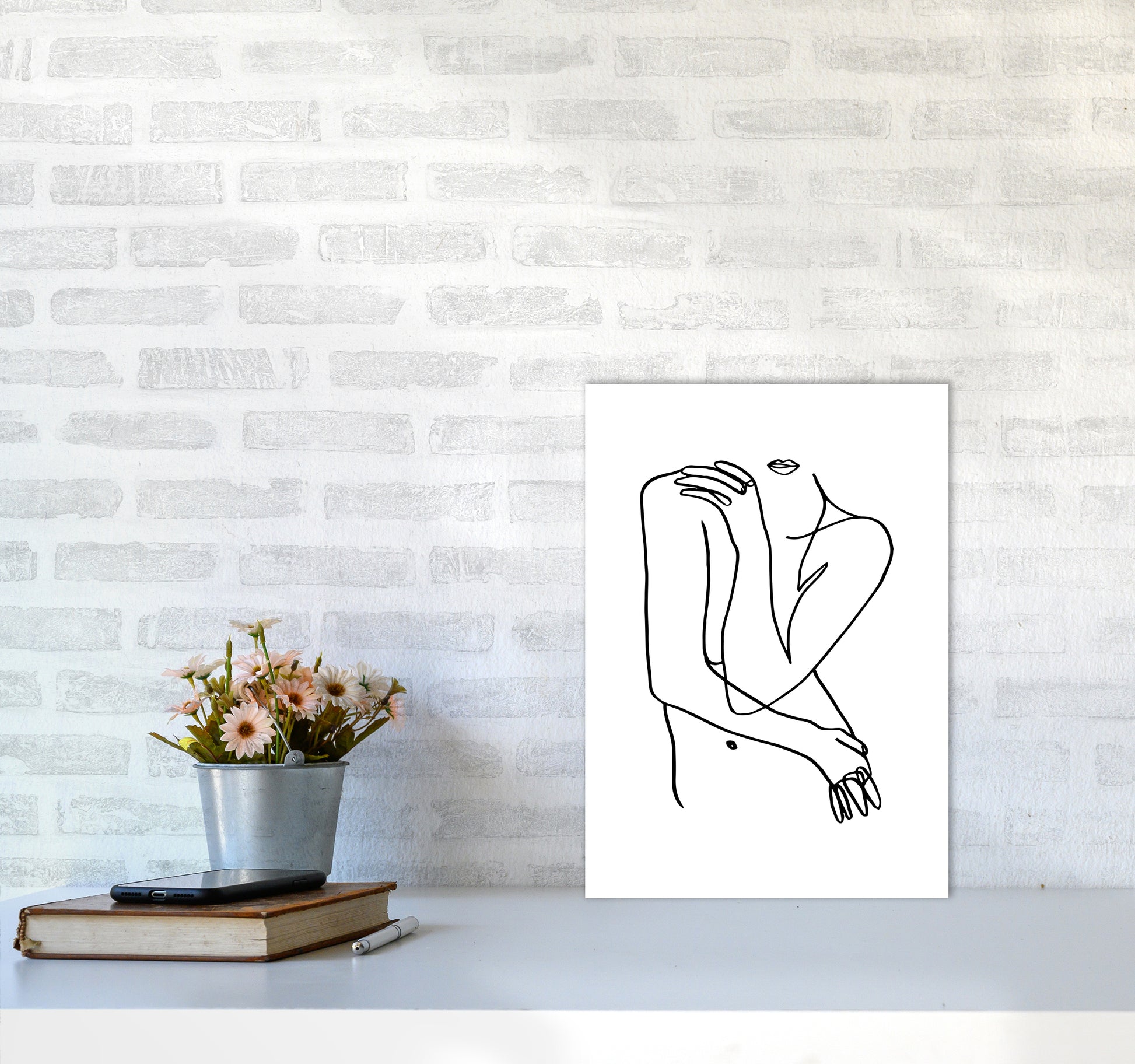 Hiding Front Pose By Planeta444 A3 Black Frame