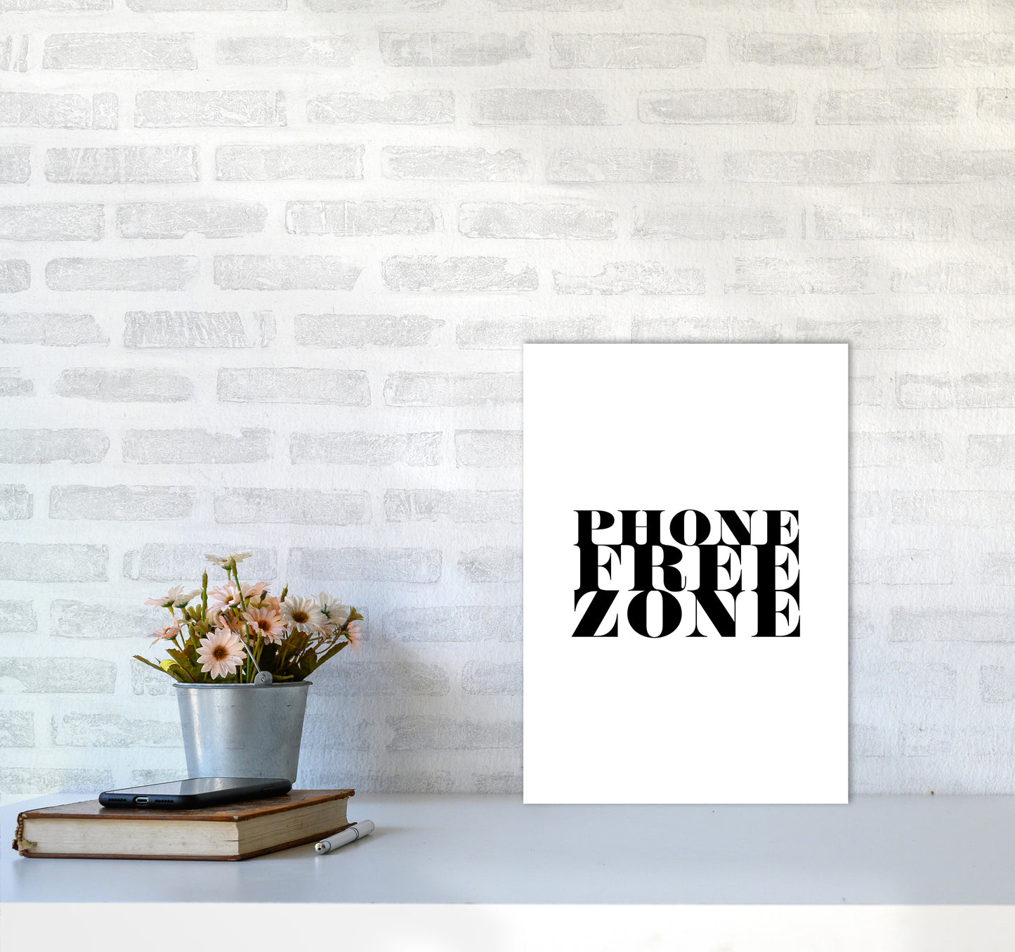 Phone Free Zone By Planeta444 A3 Black Frame