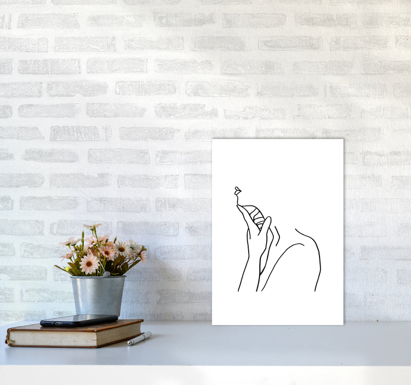 Finger On Chin By Planeta444 A3 Black Frame