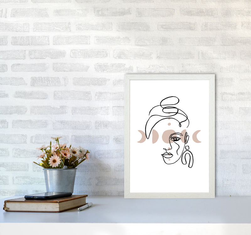 Face With Earrings Moonphases By Planeta444 A3 Oak Frame