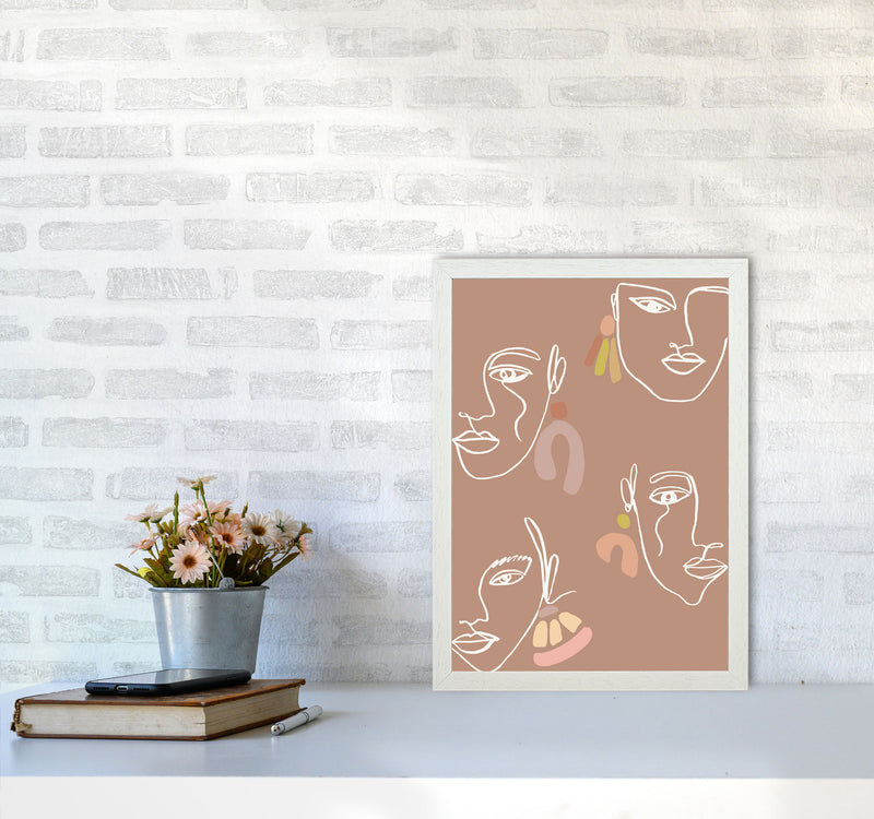 Boho Faces Mix Colors By Planeta444 A3 Oak Frame