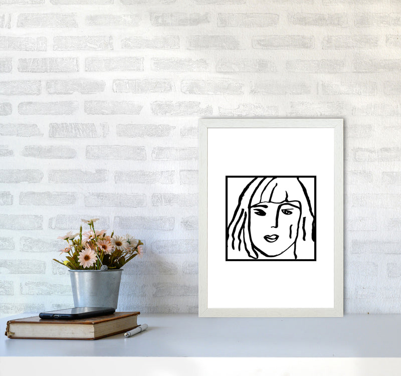 Female Face Square By Planeta444 A3 Oak Frame