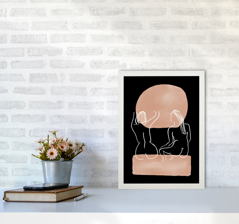 Line Nudes Back3 By Planeta444 A3 Oak Frame