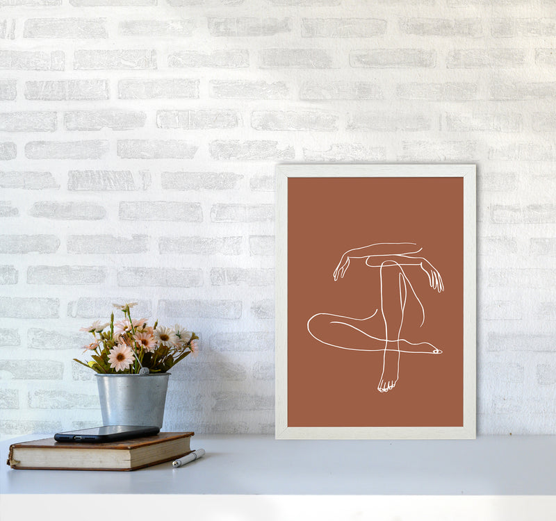 Sitting Legs Arms Crossed Terracotta By Planeta444 A3 Oak Frame