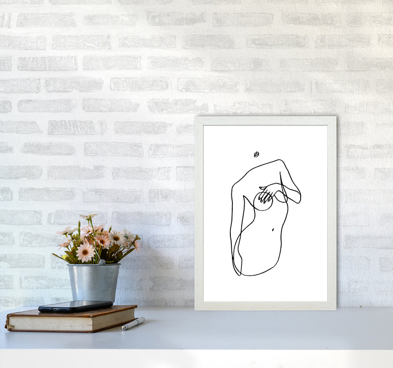 Covering Breasts With One Hand By Planeta444 A3 Oak Frame