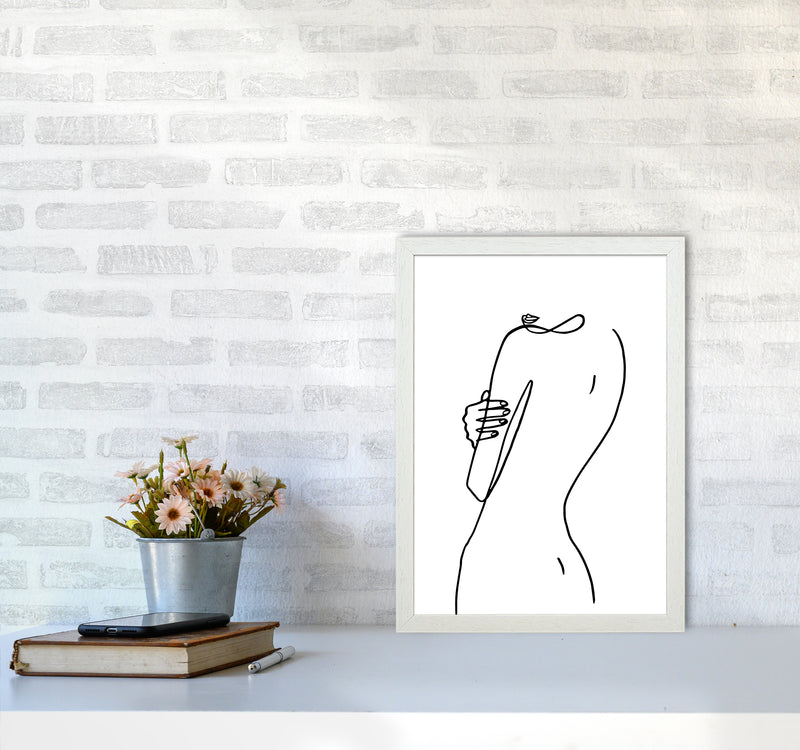 Female Hiding Back Pose By Planeta444 A3 Oak Frame
