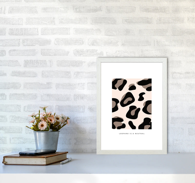 Big Leopard Powder Rose By Planeta444 A3 Oak Frame
