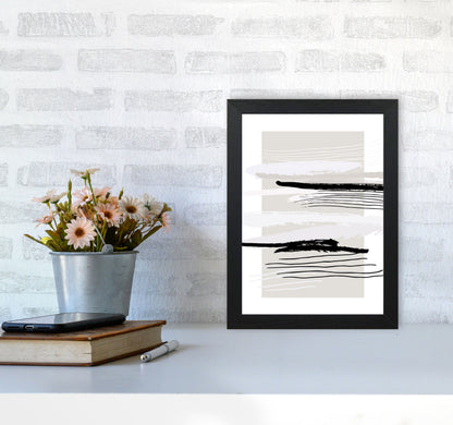 Abstracts Pennellate Linee Grey White Black By Planeta444 A4 White Frame