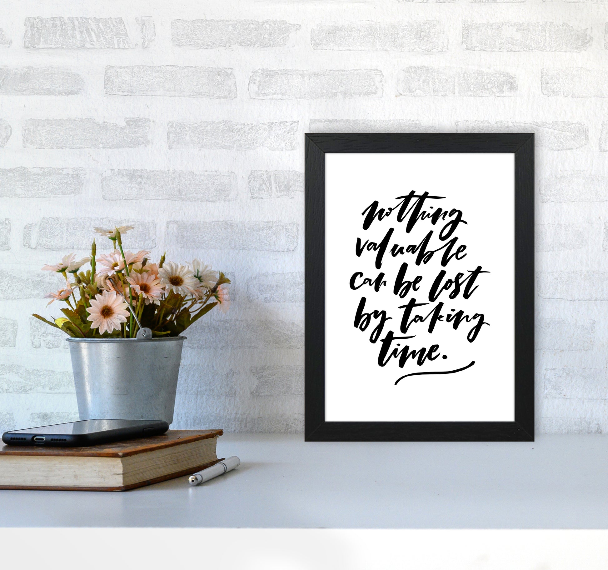 Nothing Valuable Can Be Lost By Planeta444 A4 White Frame