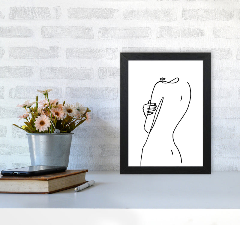 Female Hiding Back Pose By Planeta444 A4 White Frame
