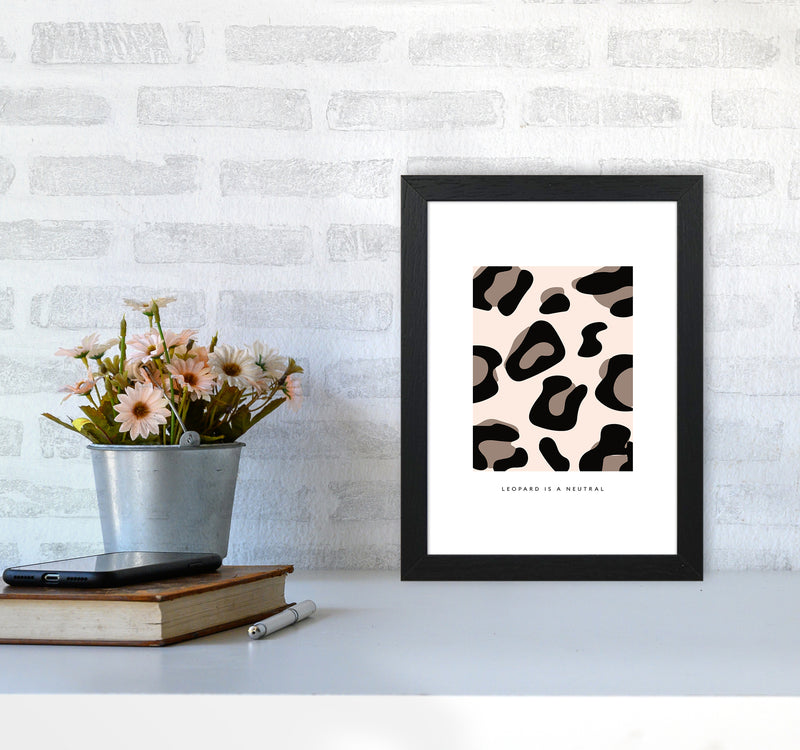Big Leopard Powder Rose By Planeta444 A4 White Frame