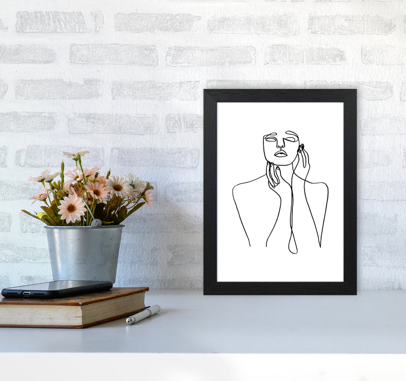 Touching Face With Hands By Planeta444 A4 White Frame