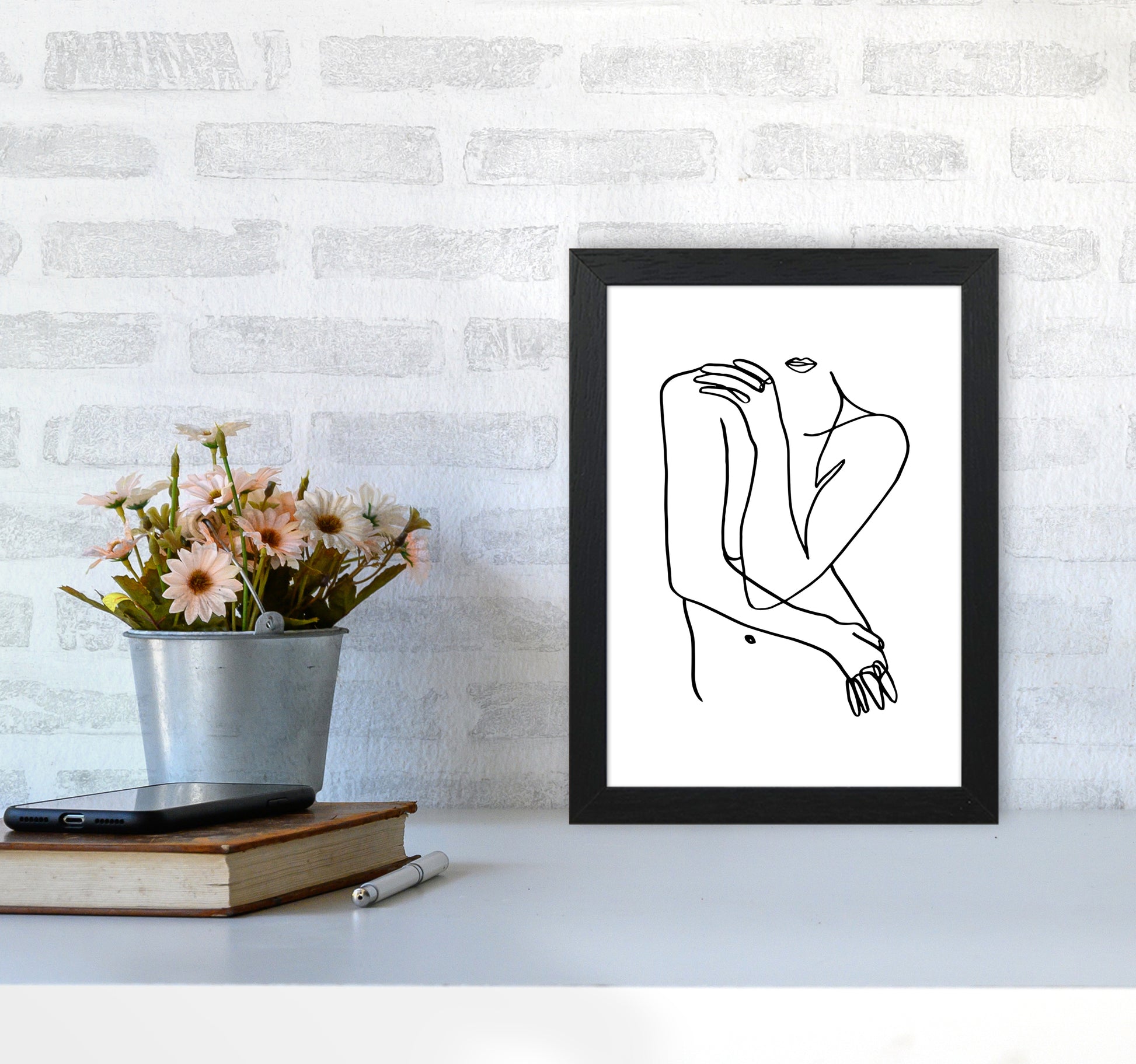 Hiding Front Pose By Planeta444 A4 White Frame