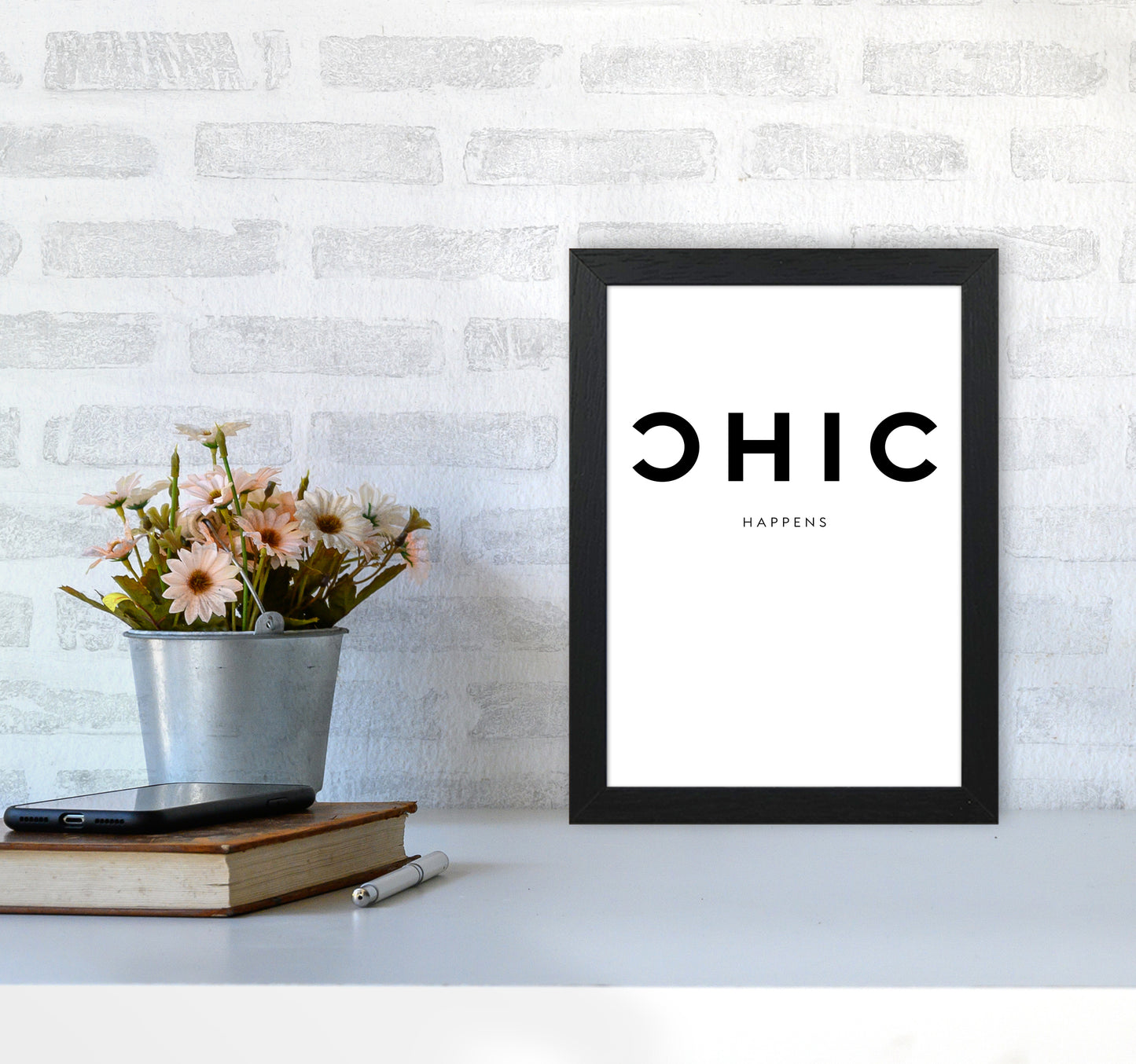Chic Happens2 By Planeta444 A4 White Frame