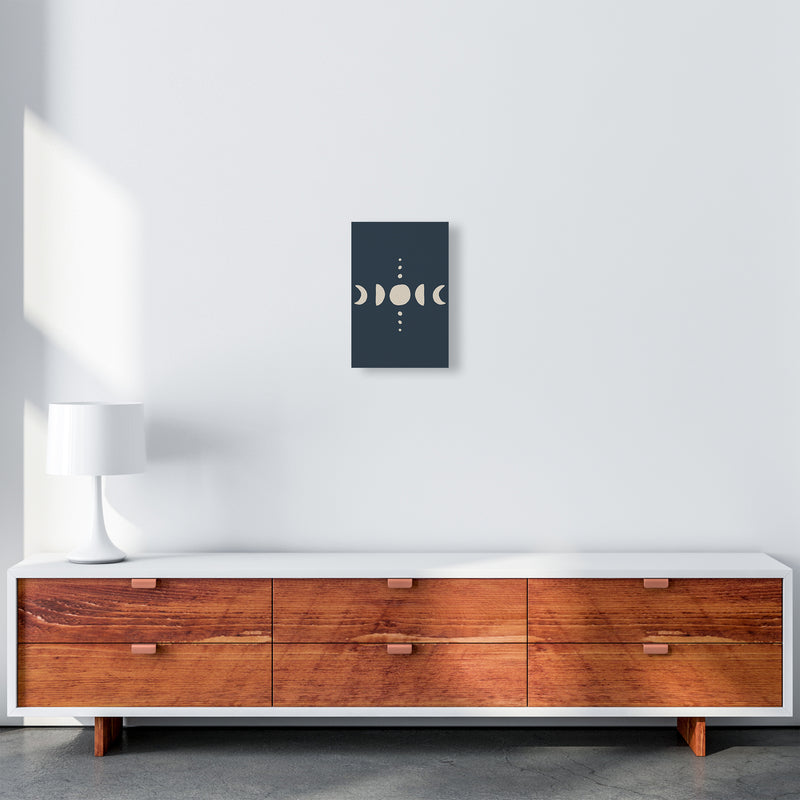 Moon Phases Beige Navy By Planeta444 A4 Canvas