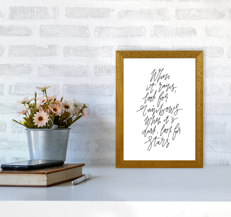 BW When It Rains Look For Rainbows By Planeta444 A4 Print Only