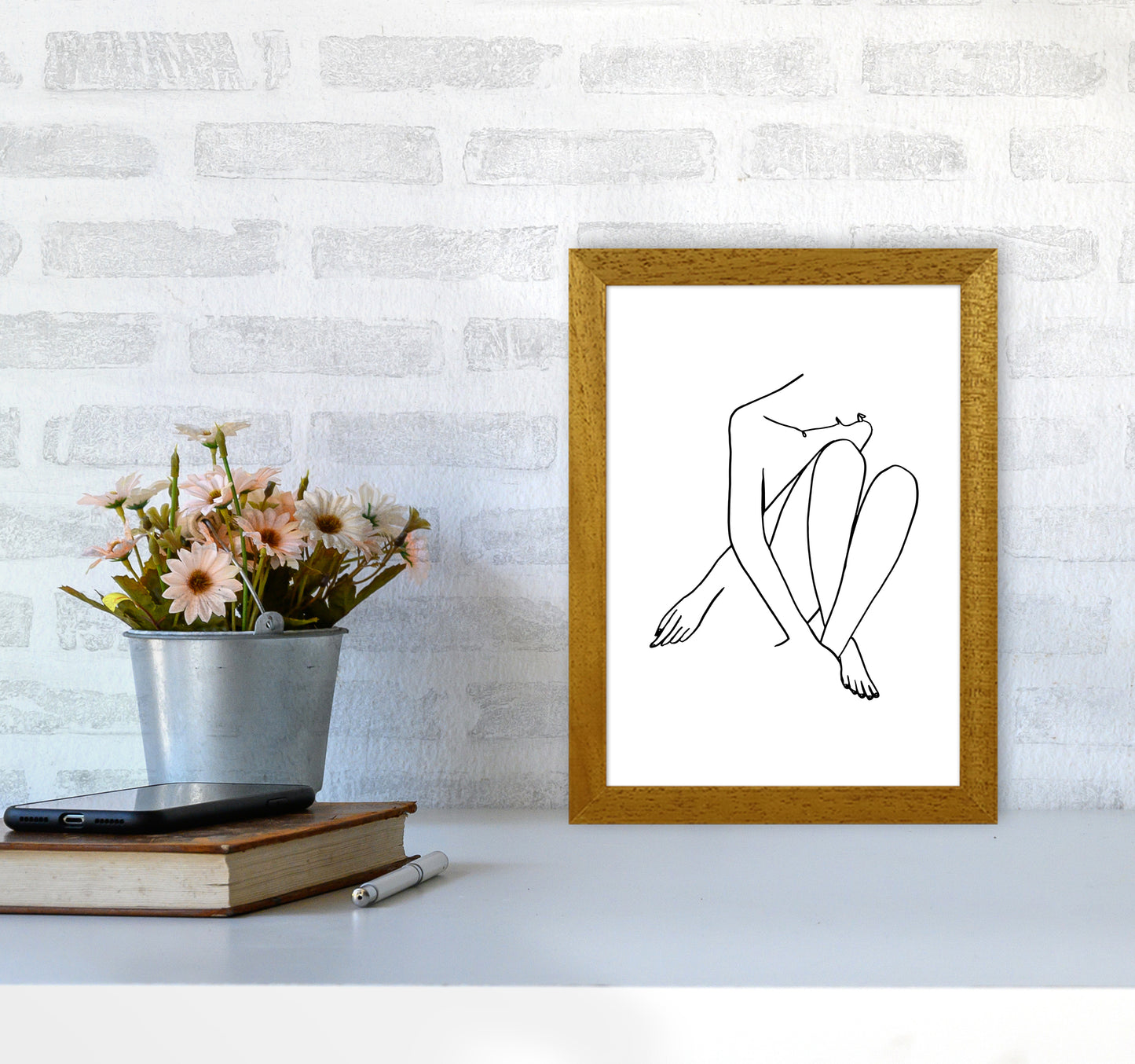 Legs Crossed Looking Down By Planeta444 A4 Print Only