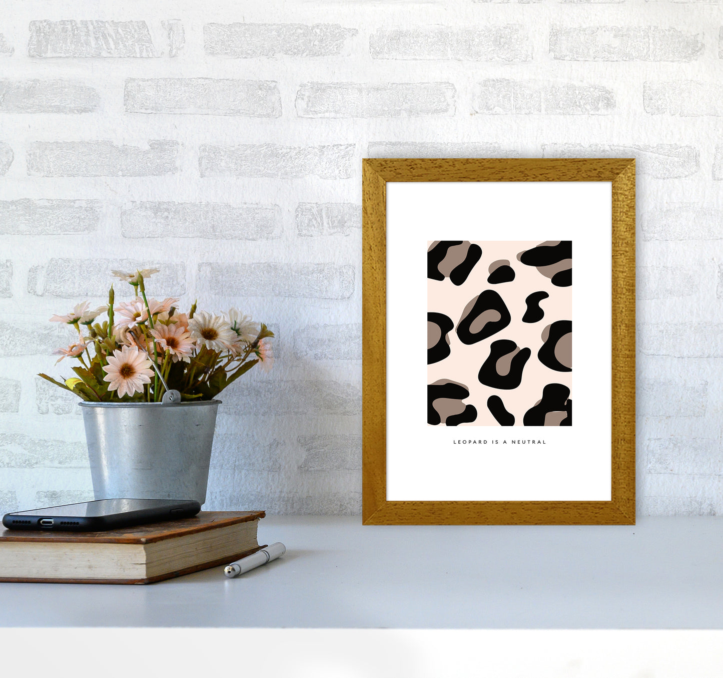 Big Leopard Powder Rose By Planeta444 A4 Print Only