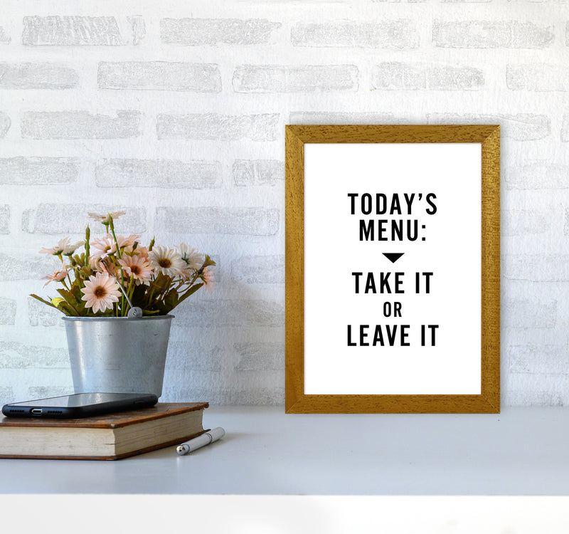 Todays Menu Minimal Quote Art Print By Planeta444 A4 Print Only