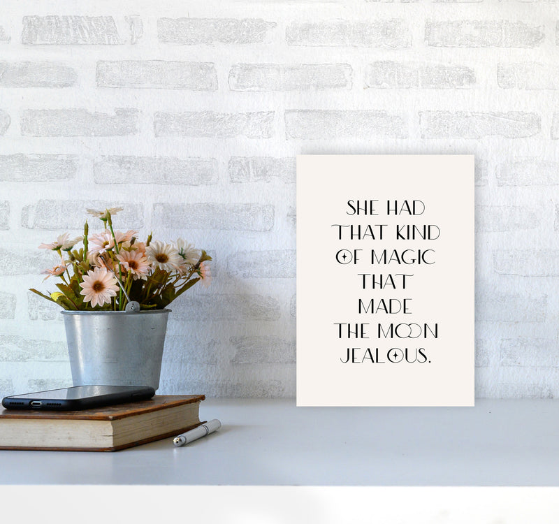 She Had That Kind Of Magic Black On Beige By Planeta444 A4 Black Frame