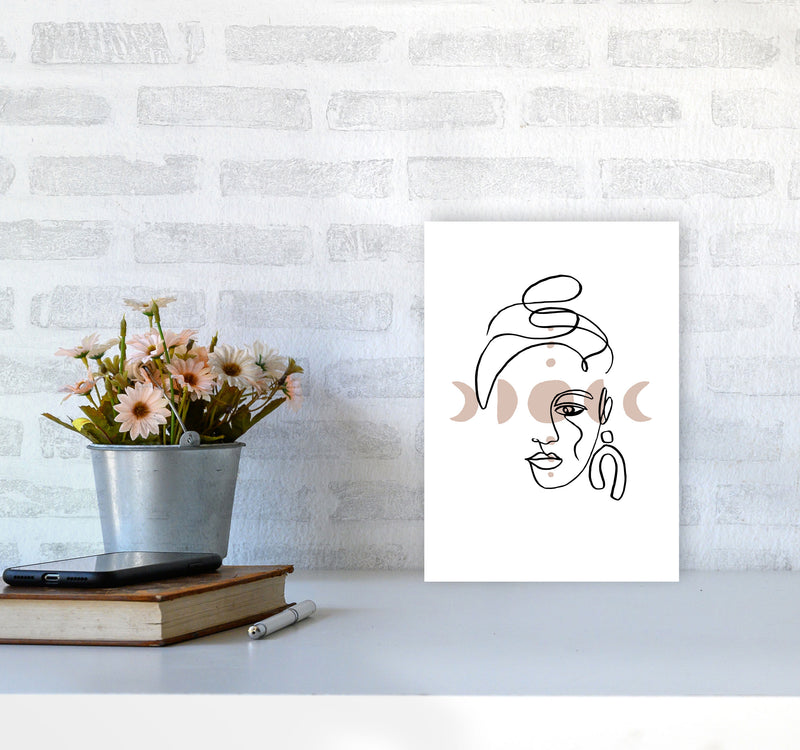 Face With Earrings Moonphases By Planeta444 A4 Black Frame