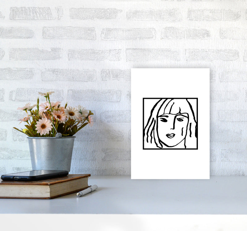 Female Face Square By Planeta444 A4 Black Frame