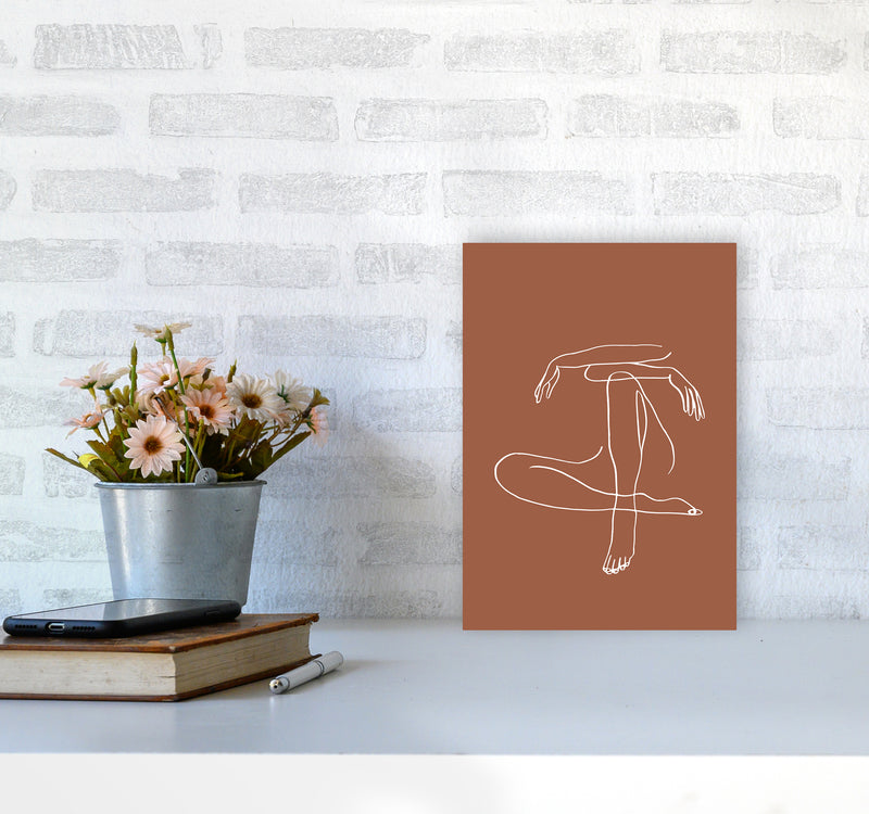 Sitting Legs Arms Crossed Terracotta By Planeta444 A4 Black Frame