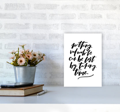 Nothing Valuable Can Be Lost By Planeta444 A4 Black Frame