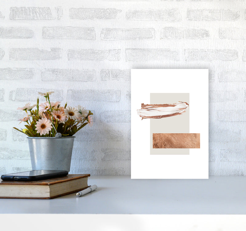 Paint Strokes Cavern Clay Copper1 By Planeta444 A4 Black Frame