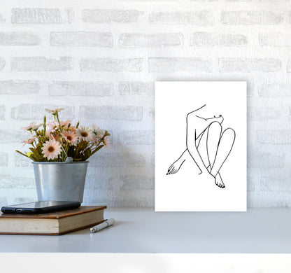Legs Crossed Looking Down By Planeta444 A4 Black Frame