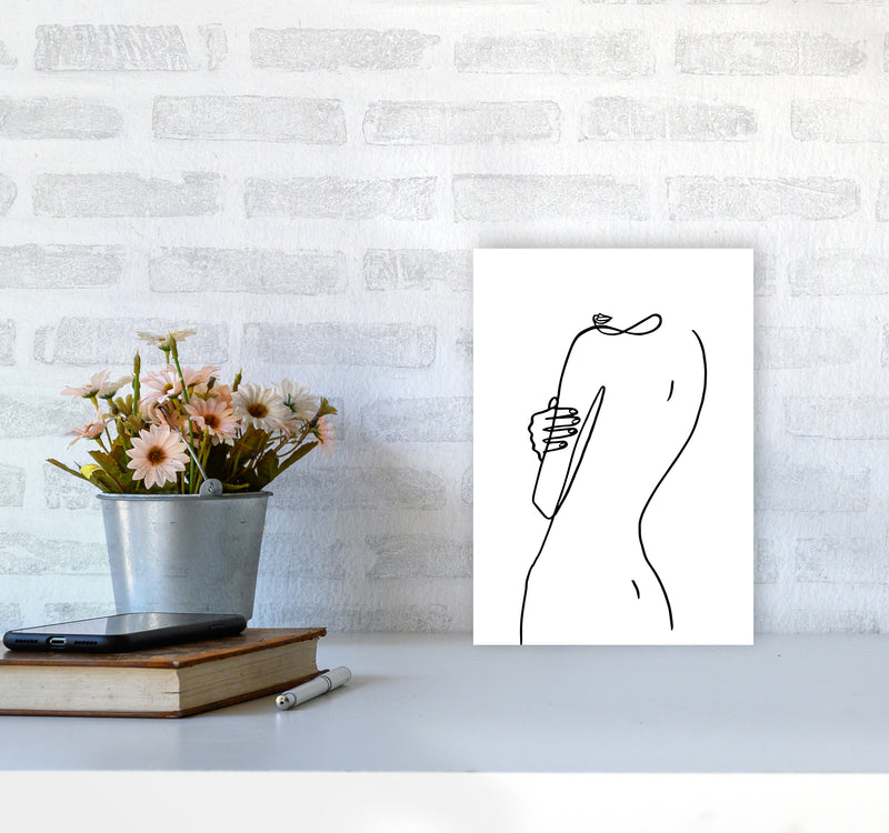 Female Hiding Back Pose By Planeta444 A4 Black Frame