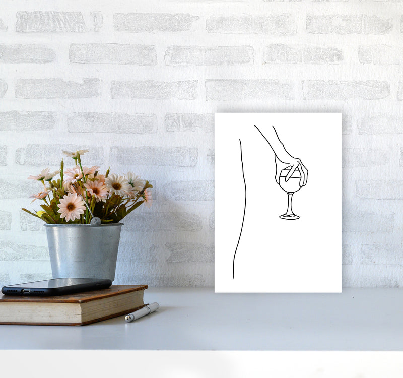 Hand Holding Wine Glass By Planeta444 A4 Black Frame