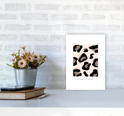 Big Leopard Powder Rose By Planeta444 A4 Black Frame
