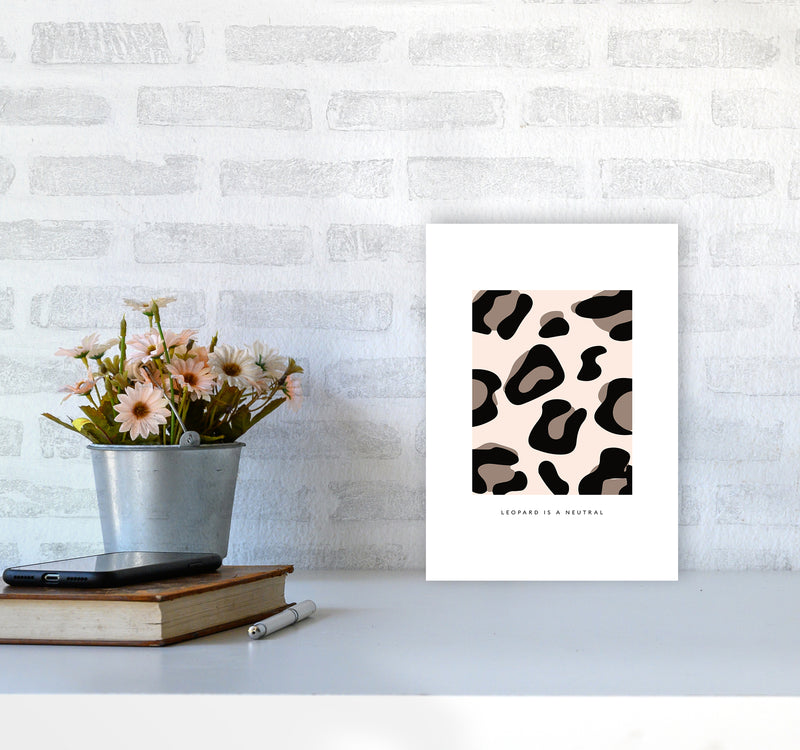 Big Leopard Powder Rose By Planeta444 A4 Black Frame