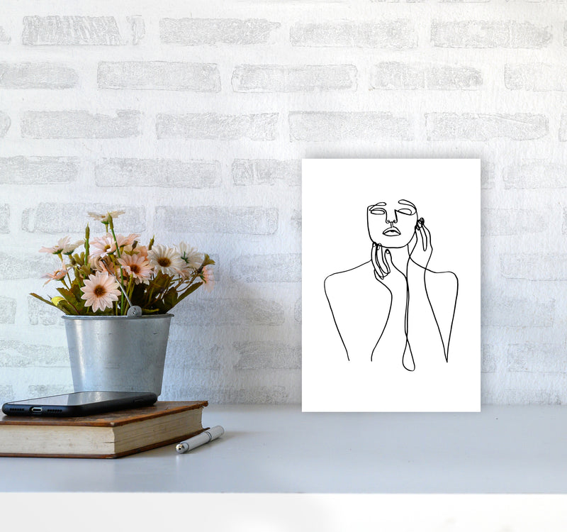 Touching Face With Hands By Planeta444 A4 Black Frame